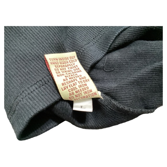 Reba Front & Back Rhinestone Cross Long Sleeves Round Neck Black Tee Shirt Sz LG - Picture 9 of 11